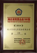 湖北省民營企業100強-19位